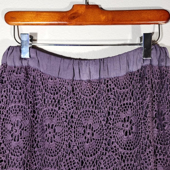 VTG JENNIFER KELLY Purple Crochet Pencil Skirt - Picture 10 of 11